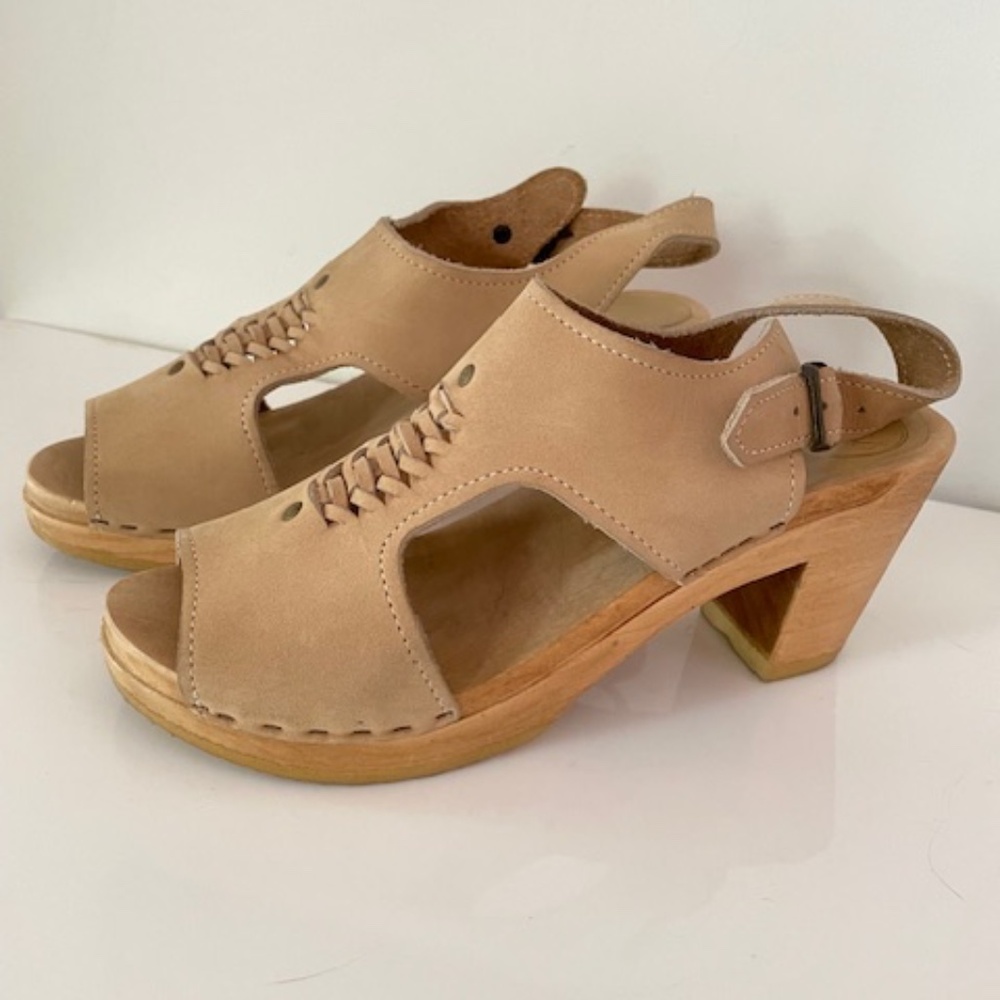 No. 6 Bone Annabel High Heel Clogs Sandals